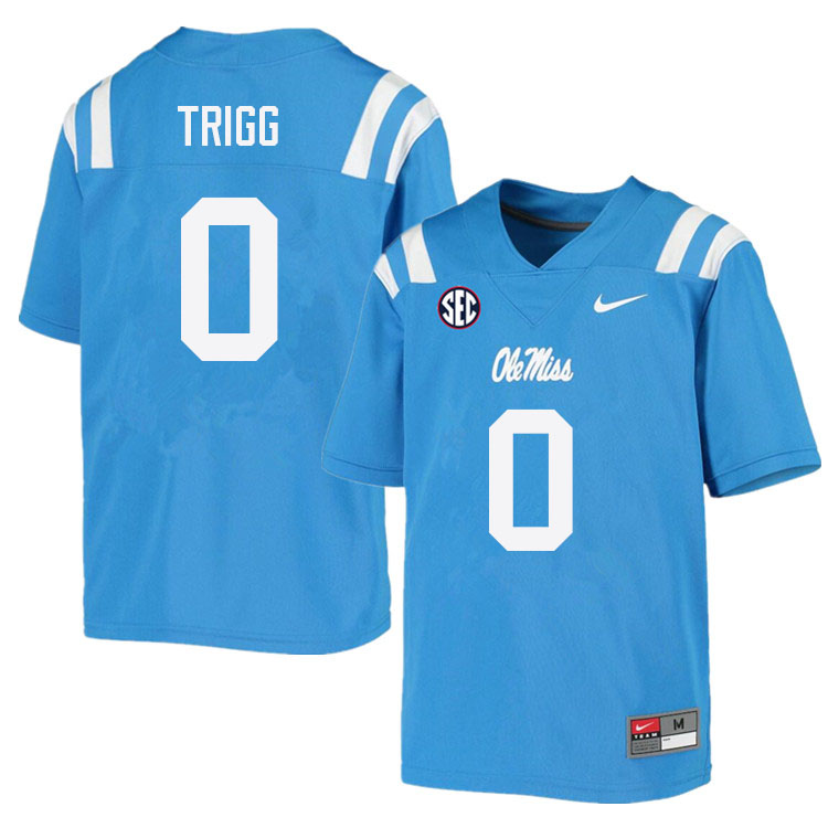 Michael Trigg Ole Miss Rebels NCAA Men's Powder Blue #0 Stitched Limited College Football Jersey ZCD2858DE